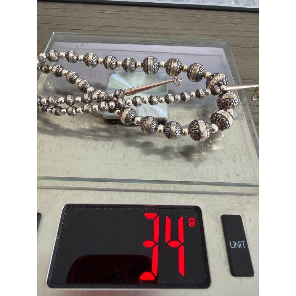 Carolyn Pollack Relios Graduated Navajo Pearl Necklace 24" Long - Picture 10 of 12